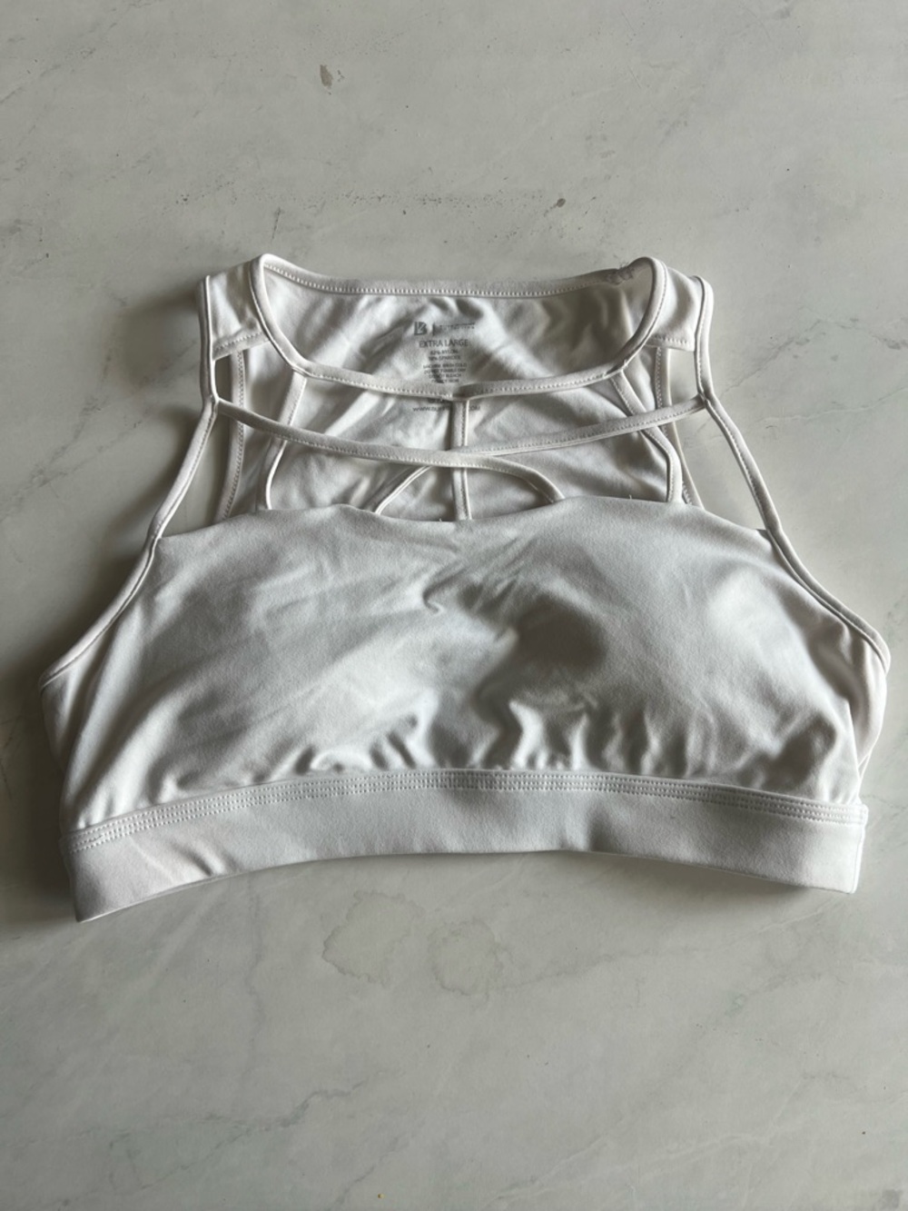 Buff Bunny Collection White Strappy High-Neck Sports Bra